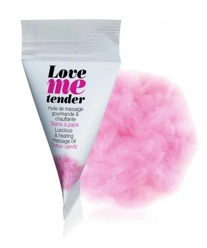 Съедобное согревающее массажное масло Love Me Tender Cotton Candy с ароматом сладкой ваты - 10 мл. - Love to Love - купить с доставкой в Мытищах