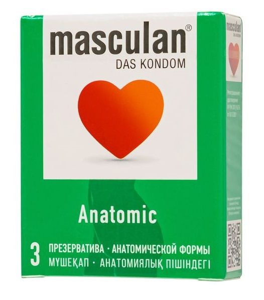 Презервативы анатомической формы Masculan Anatomic - 3 шт. - Masculan - купить с доставкой в Мытищах