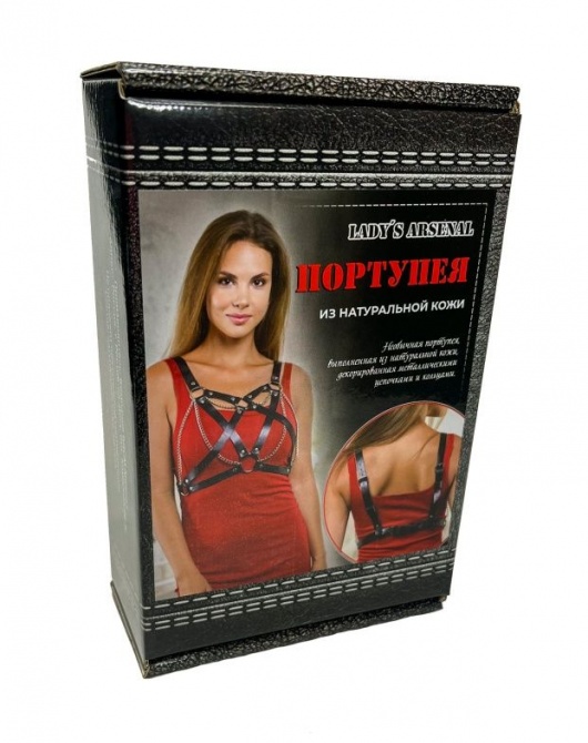 Портупея из натуральной кожи с цепочками - БДСМ Арсенал - купить с доставкой в Мытищах