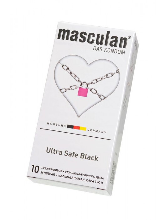 Ультрапрочные презервативы Masculan Ultra Safe Black - 10 шт. - Masculan - купить с доставкой в Мытищах