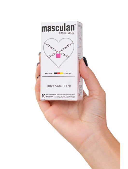 Ультрапрочные презервативы Masculan Ultra Safe Black - 10 шт. - Masculan - купить с доставкой в Мытищах