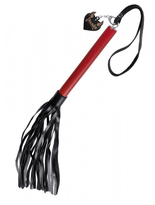 Черно-красная кожаная плеть - 50 см. - Pecado - купить с доставкой в Мытищах