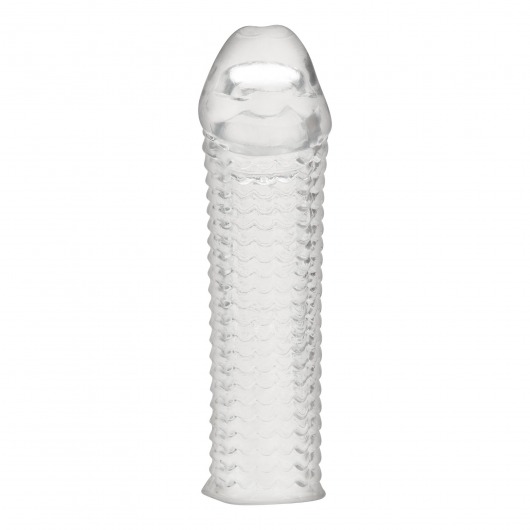 Текстурированная насадка на пенис Clear Textured Penis Enhancing Sleeve Extension - 16,5 см. - BlueLine - в Мытищах купить с доставкой