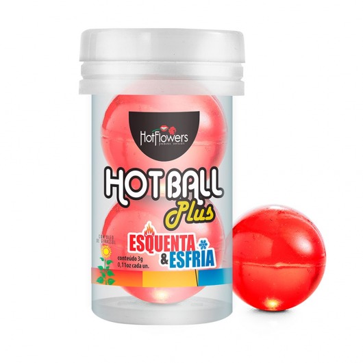 Лубрикант на масляной основе Hot Ball Plus с охлаждающе-разогревающим эффектом (2 шарика по 3 гр.) - HotFlowers - купить с доставкой в Мытищах