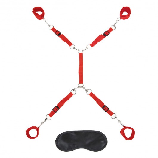 Красная фиксация на матрас Classic Bedspreader - Lux Fetish - купить с доставкой в Мытищах