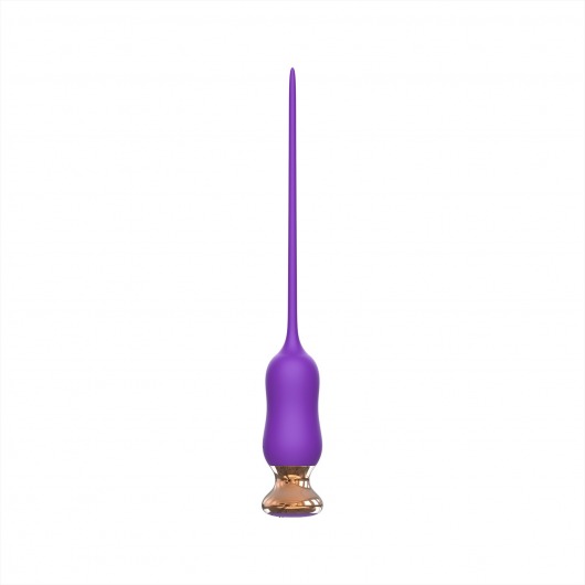 Фиолетовый тонкий стимулятор Nipple Vibrator - 23 см. - I-MOON - купить с доставкой в Мытищах