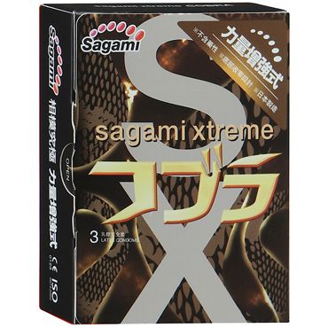 Суженные к основанию презервативы Sagami Xtreme COBRA - 3 шт. - Sagami - купить с доставкой в Мытищах