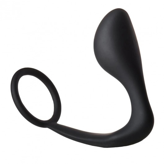 Черное эрекционное кольцо с анальной пробкой Anal Plug With Cockring - Dream Toys - в Мытищах купить с доставкой