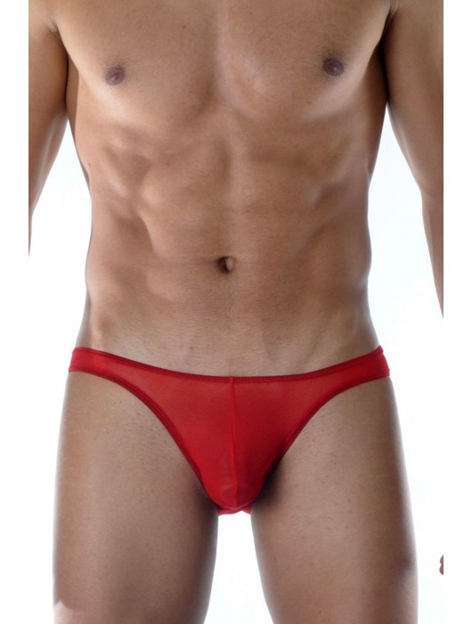 Красные мужские трусы-слипы из полупрозрачного материала - Don Moris купить с доставкой