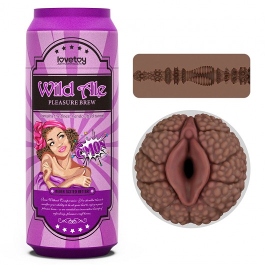 Коричневый мастурбатор-вагина Pleasure Brew Masturbator-Wild Ale в банке - Lovetoy - в Мытищах купить с доставкой