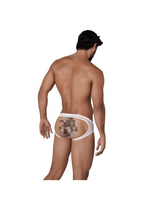 Белые трусы-джоки с ажурными вставками Urge Jockstrap - Clever Masculine Underwear купить с доставкой