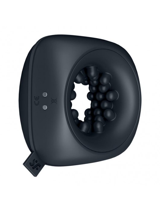 Черный мужской вибромассажер Ring Stroker - Satisfyer - в Мытищах купить с доставкой