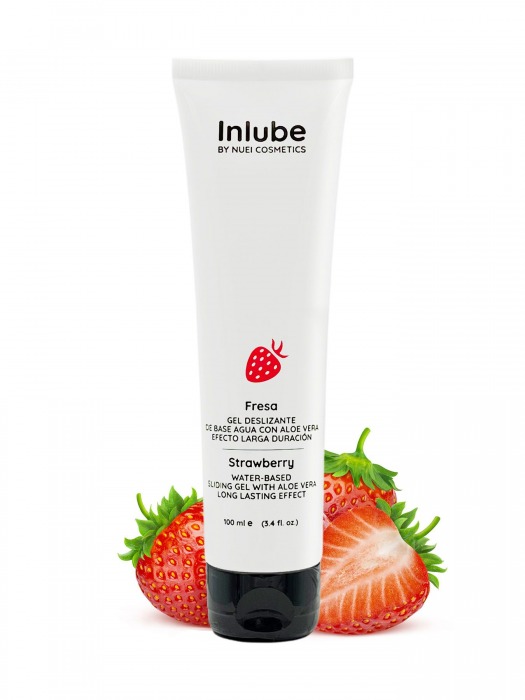 Лубрикант на водной основе Nuei Inlube с алоэ вера и ароматом клубники - 100 мл. - Nuei cosmetics - купить с доставкой в Мытищах
