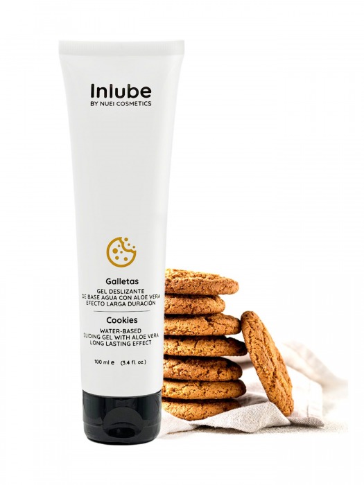 Лубрикант на водной основе Nuei Inlube с алоэ вера и ароматом печенья - 100 мл. - Nuei cosmetics - купить с доставкой в Мытищах