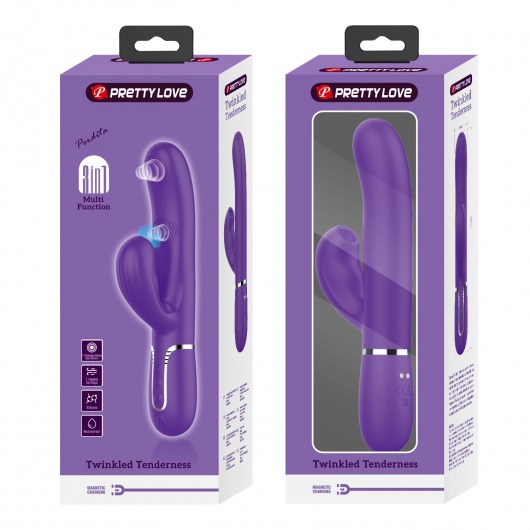 Фиолетовый вибратор-кролик с пульсацией Perdita - 22,8 см. - Baile