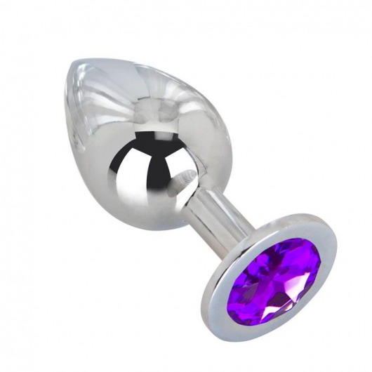 Большой плаг из стали с фиолетовым кристаллом Violet Dream - 9,5 см. - Erotic Fantasy - купить с доставкой в Мытищах