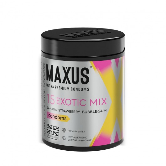 Цветные ароматизированные презервативы MAXUS Exotic Mix - 15 шт. - Maxus - купить с доставкой в Мытищах