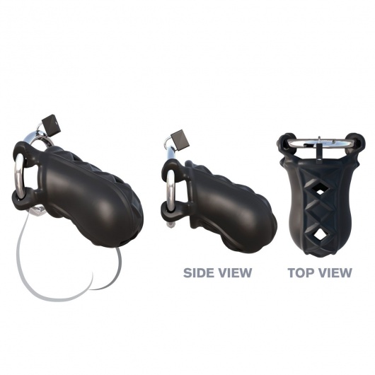 Черный замок верности Extreme Silicone Cock Blocker - Pipedream - купить с доставкой в Мытищах