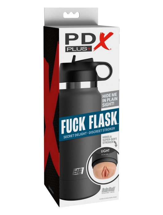 Серый мастурбатор в виде бутылки F*ck Flask - Pipedream - в Мытищах купить с доставкой