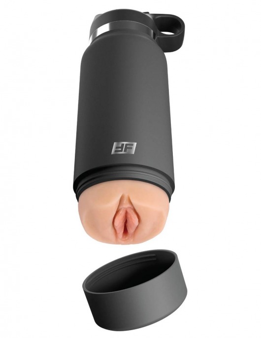 Серый мастурбатор в виде бутылки F*ck Flask - Pipedream - в Мытищах купить с доставкой