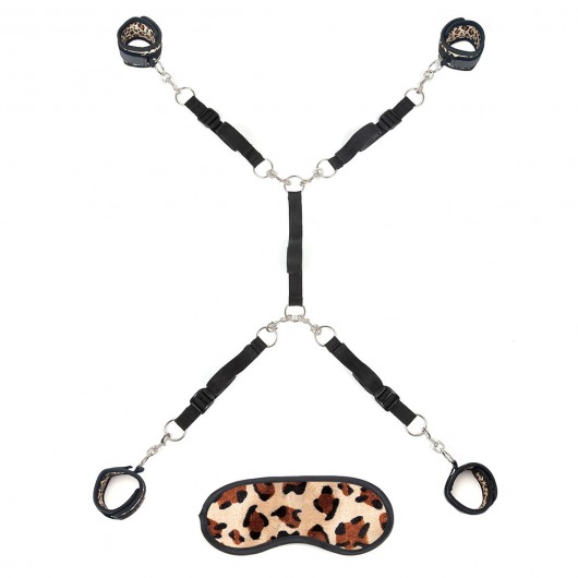 Леопардовая фиксация на матрас для рук и ног Classic Bedspreader - Lux Fetish - купить с доставкой в Мытищах