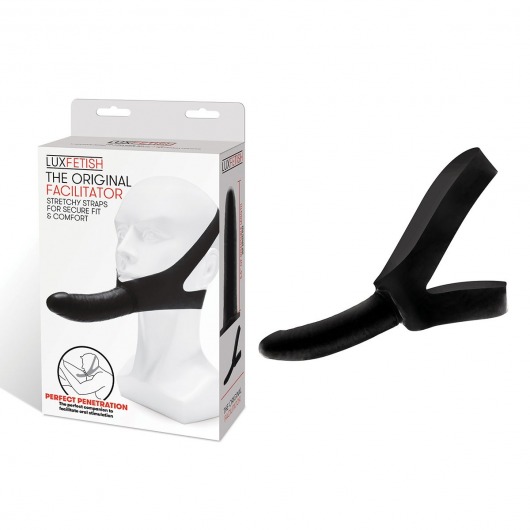 Черный фаллоимитатор с креплением на лицо The Original Facilitator - 14 см. - Lux Fetish - купить с доставкой в Мытищах
