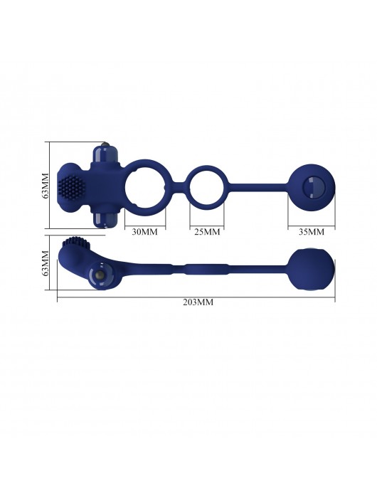Синее вибрирующее кольцо с утяжеляющим шариком - Baile - в Мытищах купить с доставкой