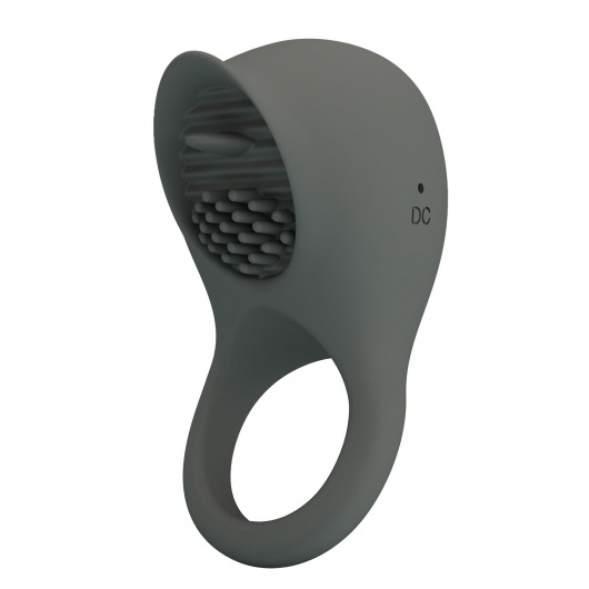 Серое эрекционное виброкольцо со стимуляцией клитора - Baile - в Мытищах купить с доставкой