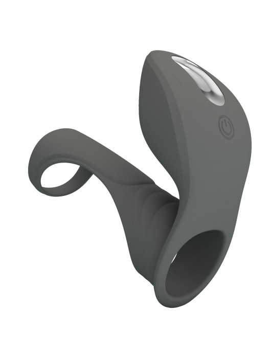 Серая насадка для пениса с вибростимуляцией - Baile - в Мытищах купить с доставкой