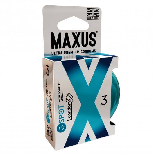 Презервативы Maxus G spot с двойной спиралью - 3 шт. - Maxus - купить с доставкой в Мытищах