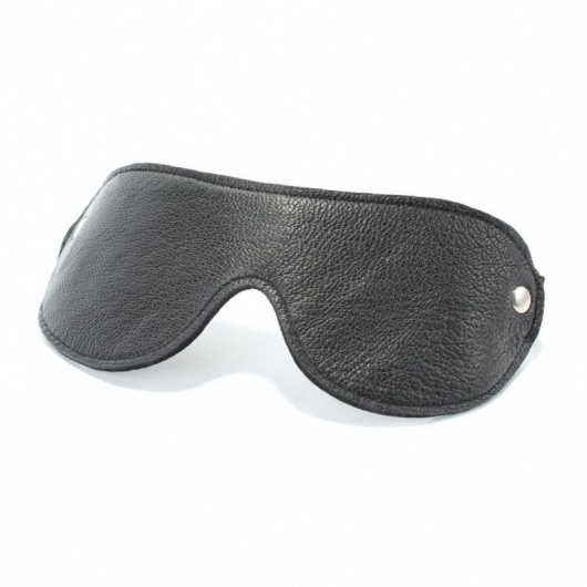 Черная кожаная маска на глаза - БДСМ Арсенал - купить с доставкой в Мытищах