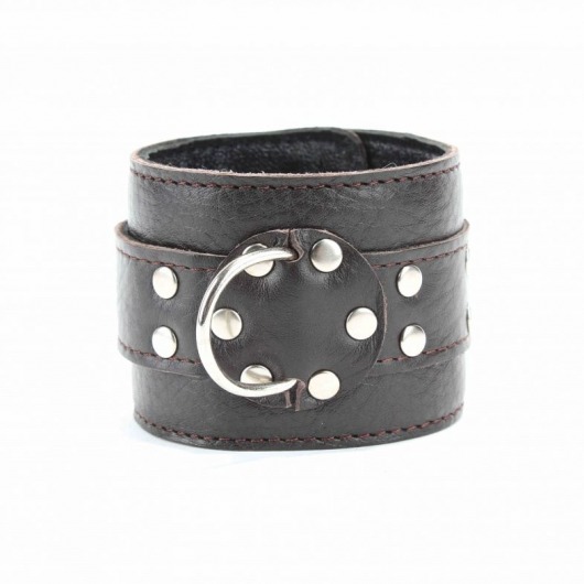 Кожаные наручники на металлической цепочке - БДСМ Арсенал - купить с доставкой в Мытищах