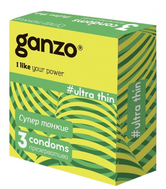 Ультратонкие презервативы Ganzo Ultra thin - 3 шт. - Ganzo - купить с доставкой в Мытищах