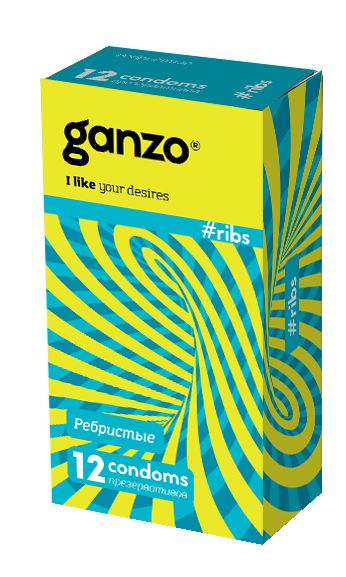 Презервативы с ребристой структурой Ganzo Ribs - 12 шт. - Ganzo - купить с доставкой в Мытищах