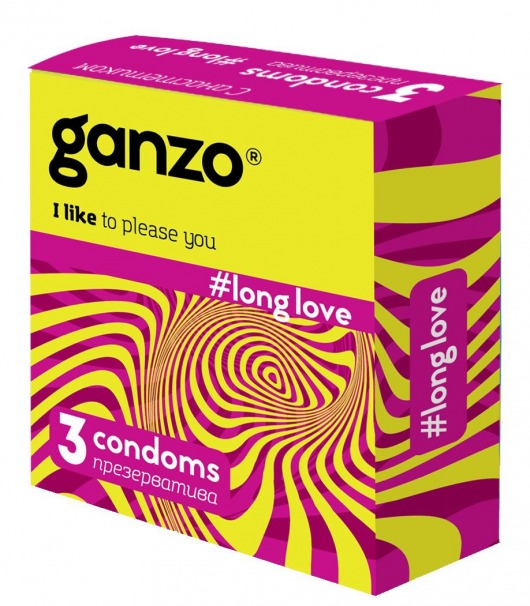 Презервативы с анестетиком для продления удовольствия Ganzo Long Love - 3 шт. - Ganzo - купить с доставкой в Мытищах
