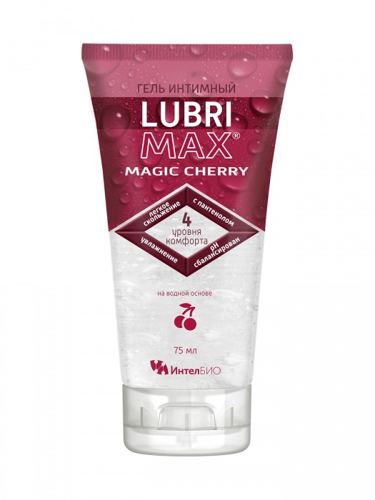Интимный гель-смазка на водной основе Lubrimax Magic Cherry - 75 мл. - ИнтелБИО - купить с доставкой в Мытищах
