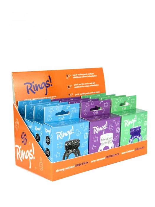Бокс из 12 эрекционных колец Axle-pin - Lola Games - в Мытищах купить с доставкой