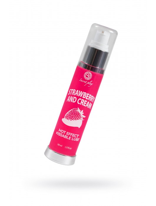 Массажное масло 2-в-1 с разогревающим эффектом и вкусом клубники со сливками - 50 мл. - Secret Play - купить с доставкой в Мытищах