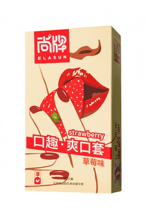 Презервативы Elasun Strawberry с аромато клубники - 10 шт. - Elasun - купить с доставкой в Мытищах