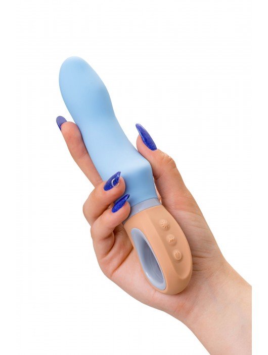 Голубой силиконовый вибратор Bluebell - 18,5 см. - ToyFa