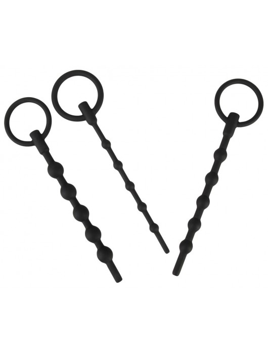 Набор из 3 черных силиконовых уретральных стимуляторов Training Set - Orion - купить с доставкой в Мытищах