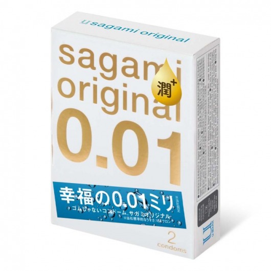 Увлажнённые презервативы Sagami Original 0.01 Extra Lub - 2 шт. - Sagami - купить с доставкой в Мытищах