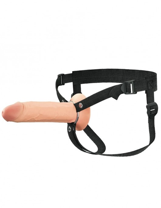 Полый страпон на ремнях 8’’ Hollow Silicone Strap-on - Pipedream - купить с доставкой в Мытищах