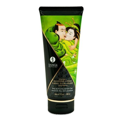 Массажный крем для тела с ароматом груши и зелёного чая Pear   Exotic Green Tea - 200 мл. - Shunga - купить с доставкой в Мытищах