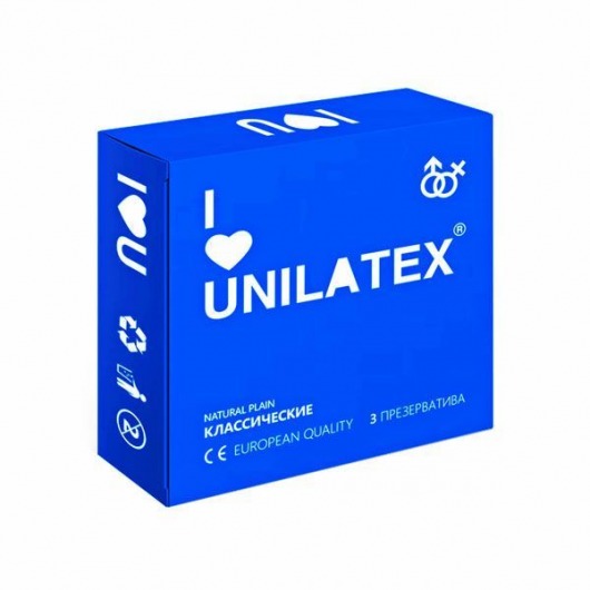 Классические презервативы Unilatex Natural Plain - 3 шт. - Unilatex - купить с доставкой в Мытищах