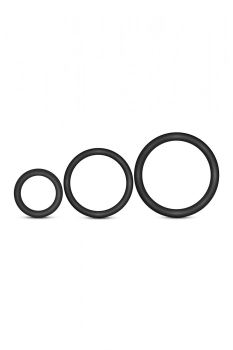 Набор из 3 черных эрекционных колец Cock Ring Set - Blush Novelties - в Мытищах купить с доставкой