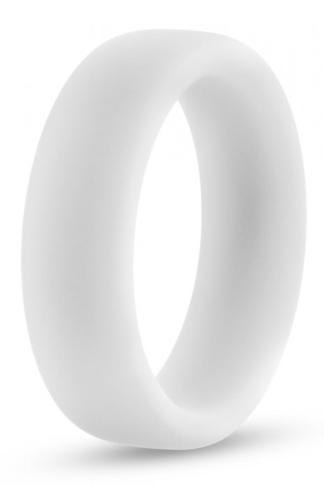Белое люминесцентное эрекционное кольцо Silicone Glo Cock Ring - Blush Novelties - в Мытищах купить с доставкой