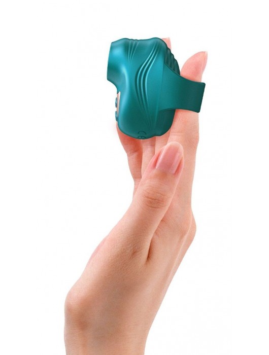 Зеленый клиторальный стимулятор на палец Kisscool - Love to Love