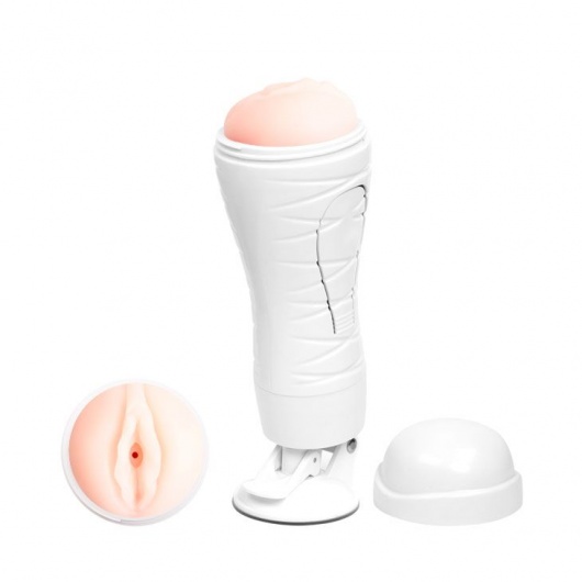 Мастурбатор-вагина Flora White с присоской и 12 режимами вибрации - Baile - в Мытищах купить с доставкой