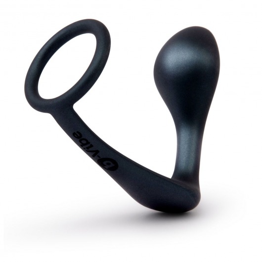 Черное эрекционное кольцо со стимулятором простаты Ringer Cock Ring   Plug - b-Vibe - в Мытищах купить с доставкой